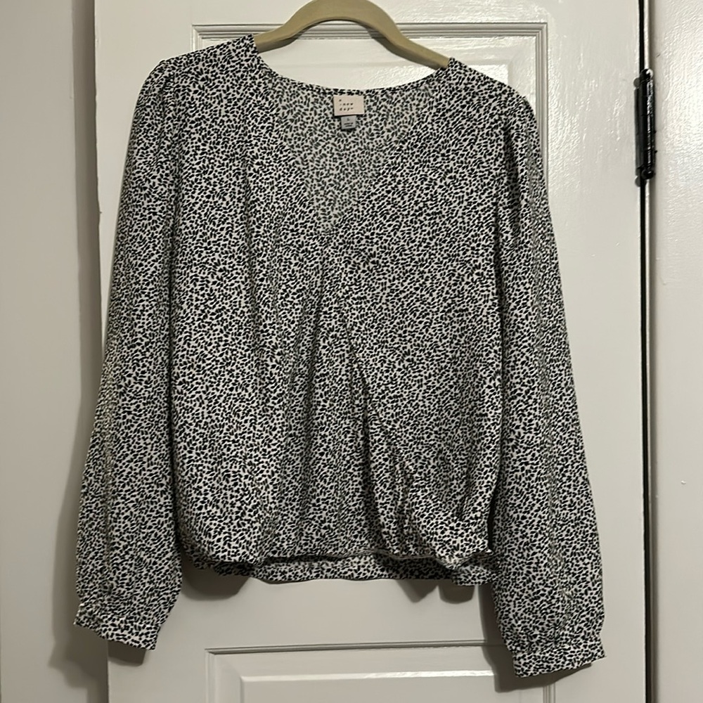 A New Day Black and White Blouse